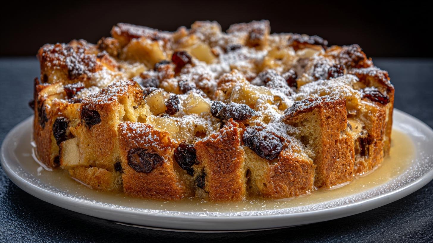 Žemlovka s rozinkami, jablky a vanilkovým cukrem bez másla