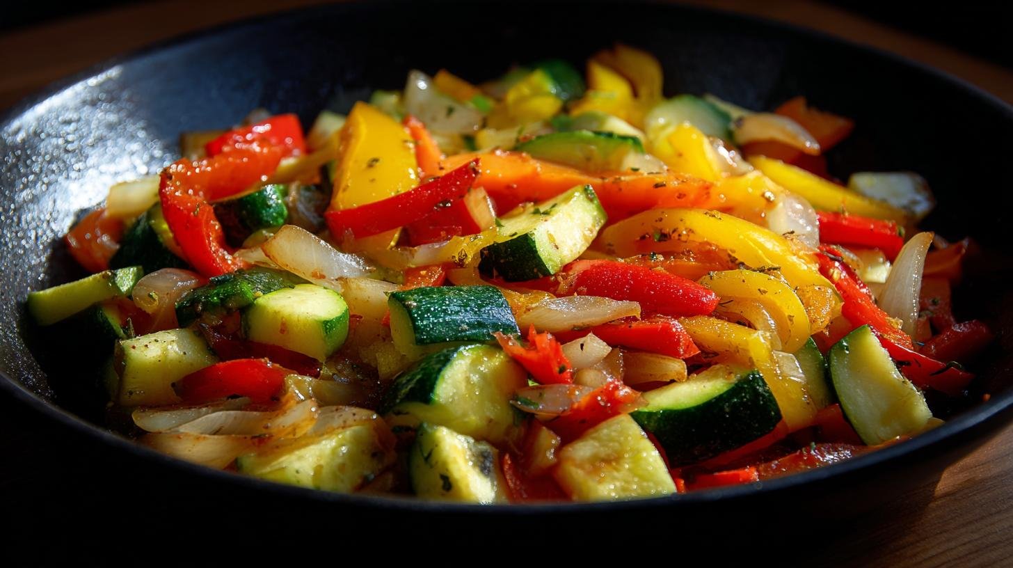 Cuketa, paprika a cibule – trik na lehkou zeleninovou pánev