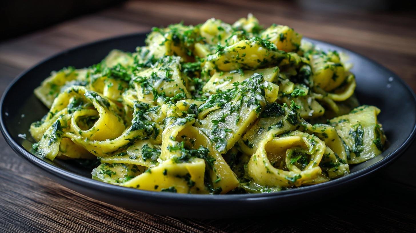 Klasické špenátové těstoviny s máslem a bramborami bez složitostí. Pro koho je recept ideální