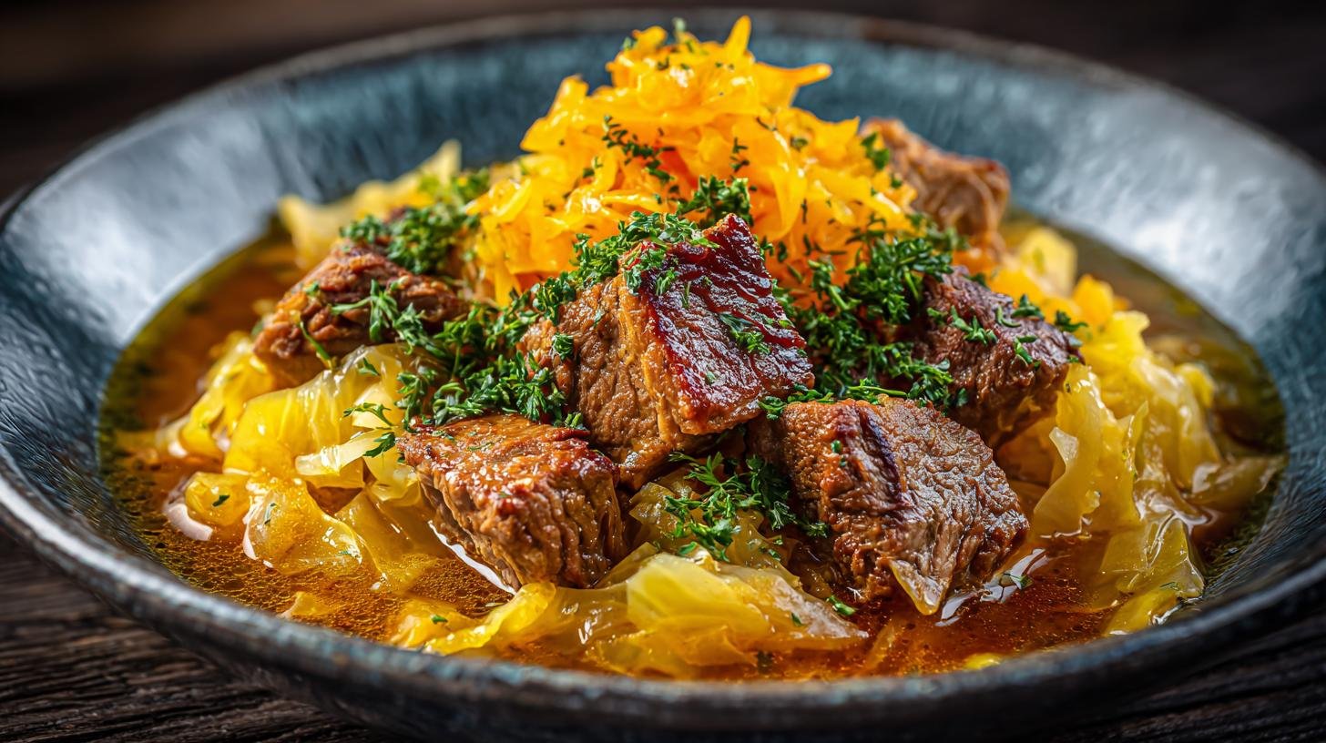 Segedínský guláš jako od babičky – jak docílit jemné chuti zelí a masa