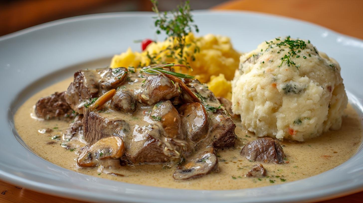 Tradiční svíčková: hovězí svíčková, houskový knedlík a smetana recept