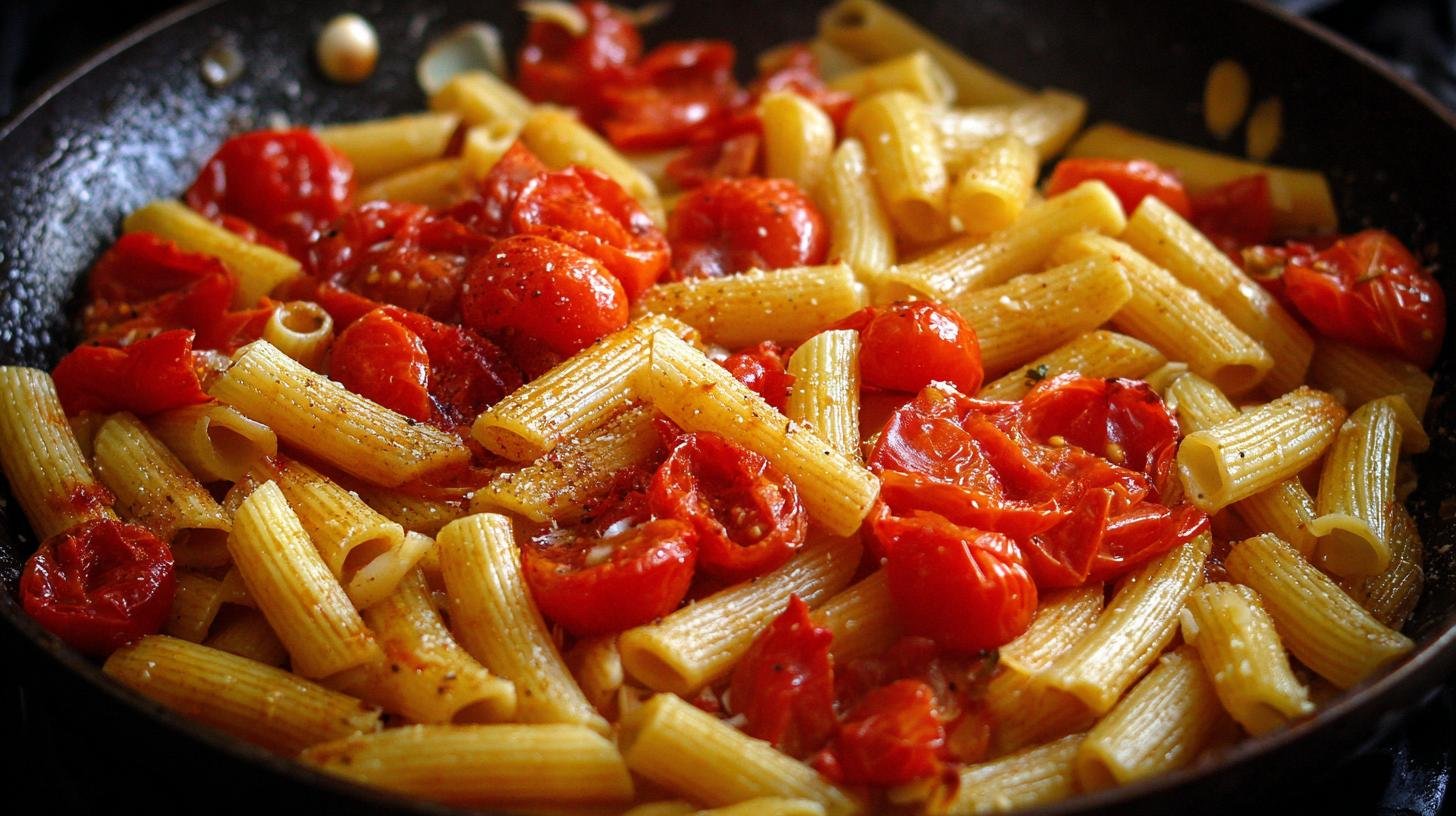 Tajemství rychlých těstovin s rajčaty, česnekem a olivovým olejem. Rychlý postup krok za krokem
