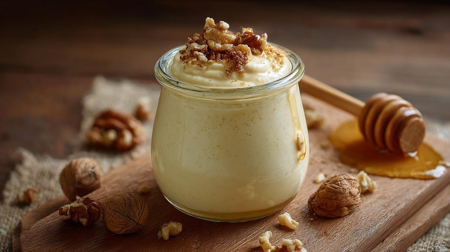 Sladký nepečený krém z jogurtu, medu a ořechů do skleničky. Proč si to zamilujete