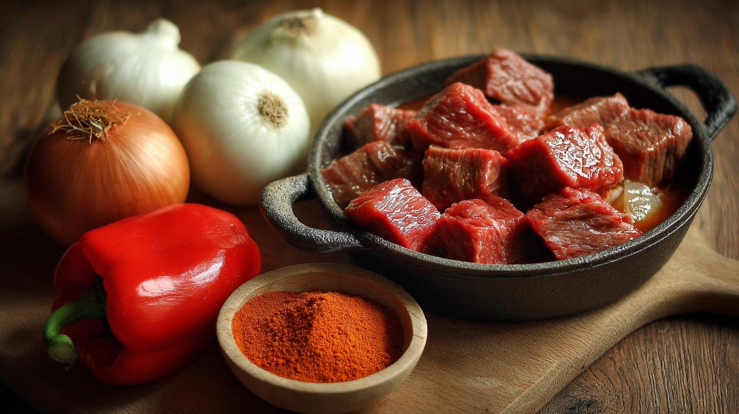 Hovězí guláš: hovězí, cibule a paprika — tajný krok. Proč je cibule základ