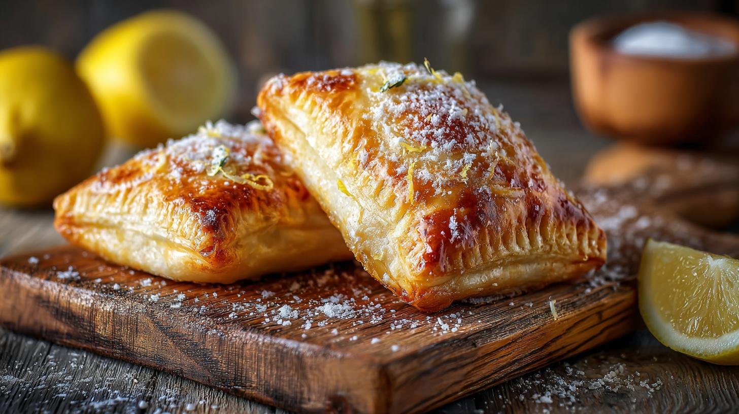 Šátečky z listového těsta s tvarohem, cukrem a citronovou kůrou