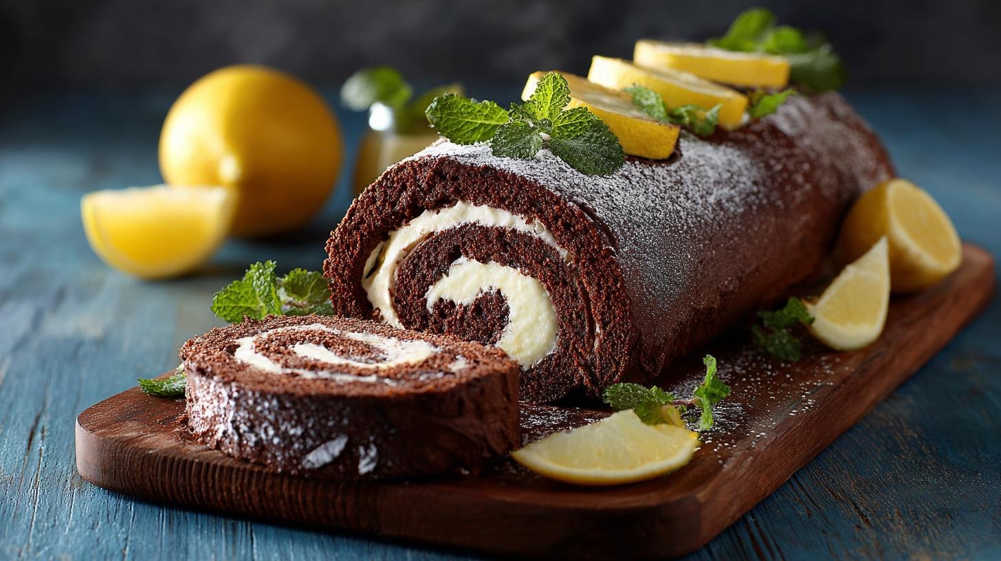 Čokoládová roláda s tvarohem a citronem jako hvězda večera. Tajemství dokonalého náplně i těsta