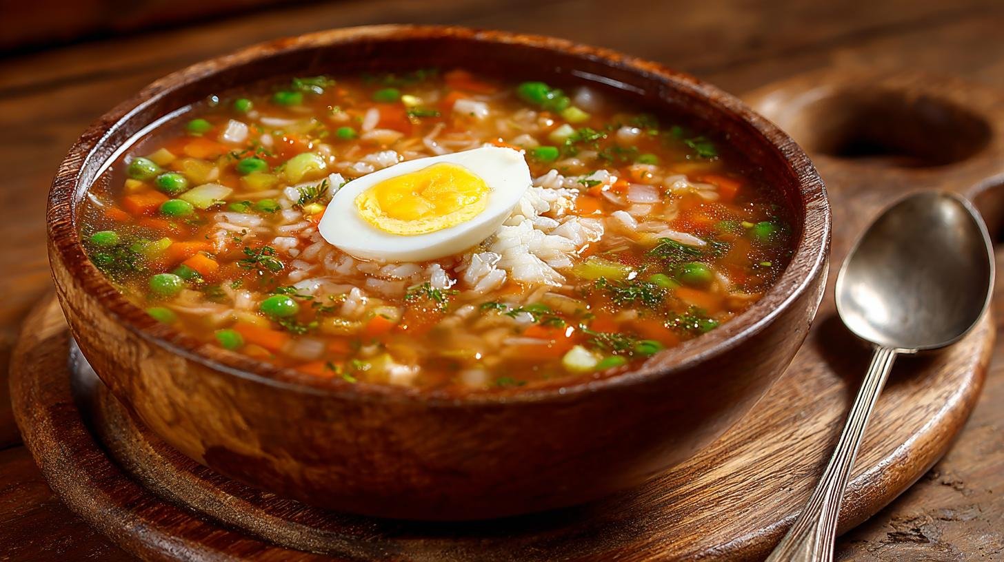 Zeleninová polévka s rýží a vejcem – klasika, která zasytí