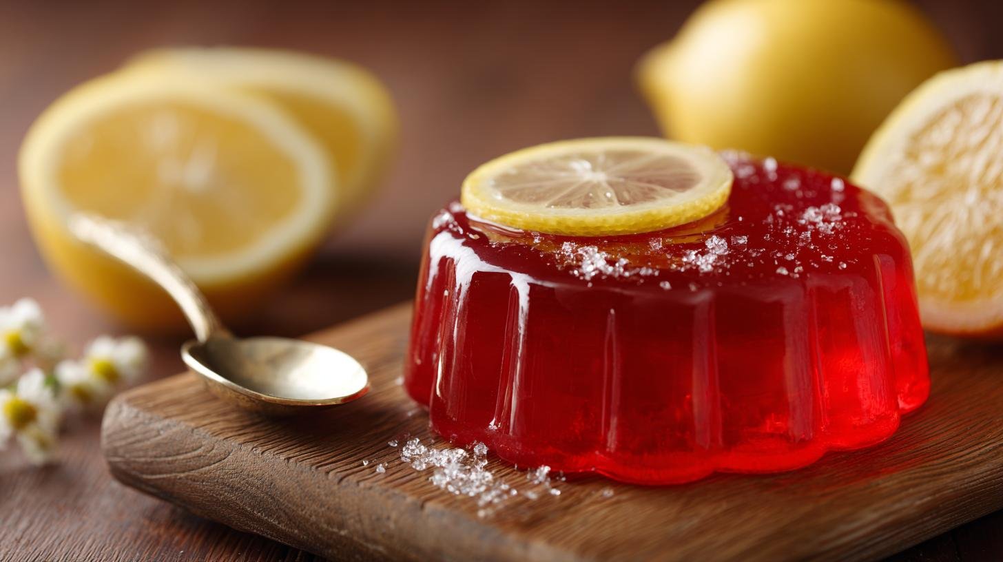 Ovocné želé s citronem a cukrem pro rychlý domácí dezert