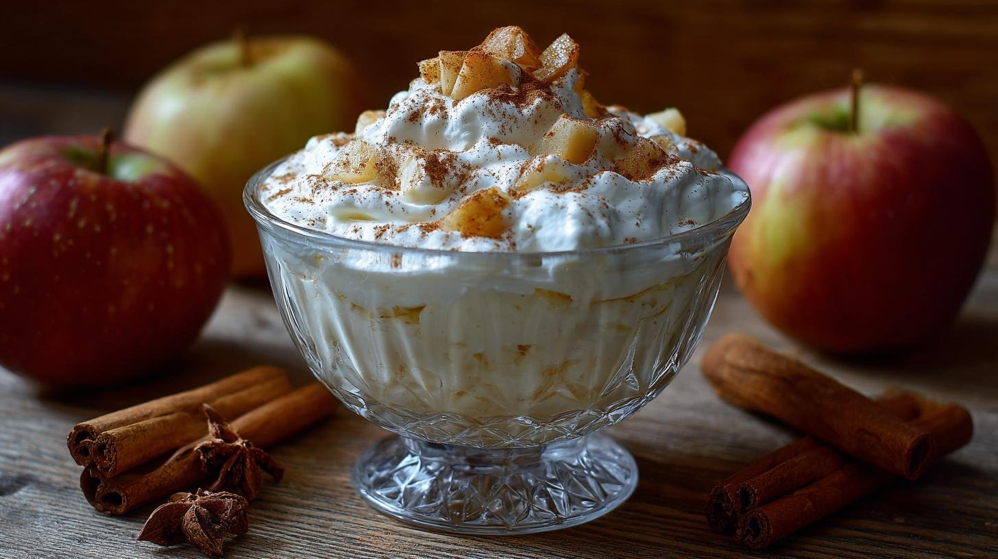 Správně připravený jablečný krém se skořicí, tvarohem a smetanou. Tajné triky a úsporné varianty