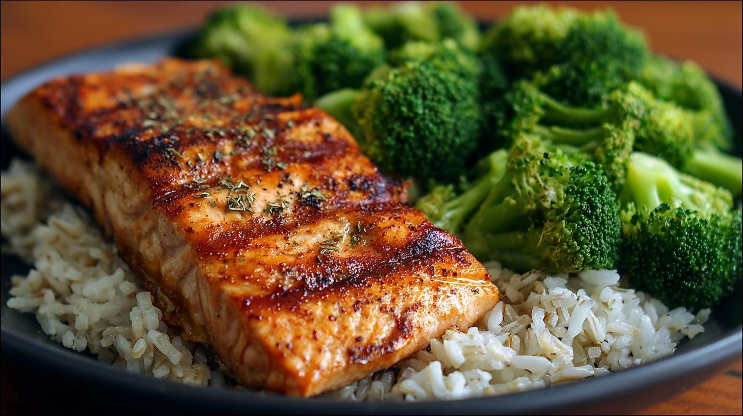 Večeře po tréninku: grilovaný losos, brokolice a celozrnná rýže pro regeneraci