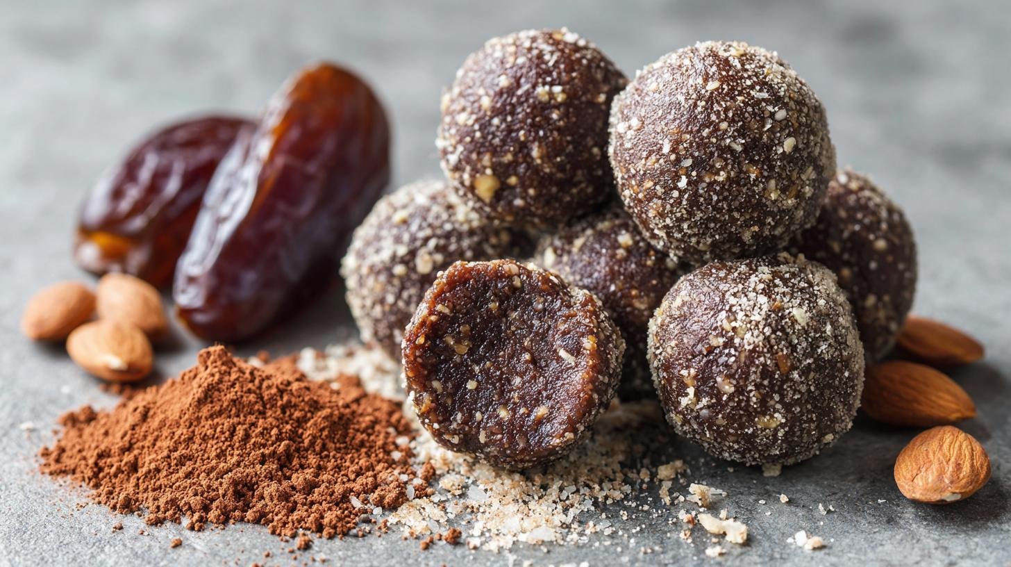 Raw energetické kuličky z datlí, ořechů a kakaového prášku. Co získáte v každé kuličce
