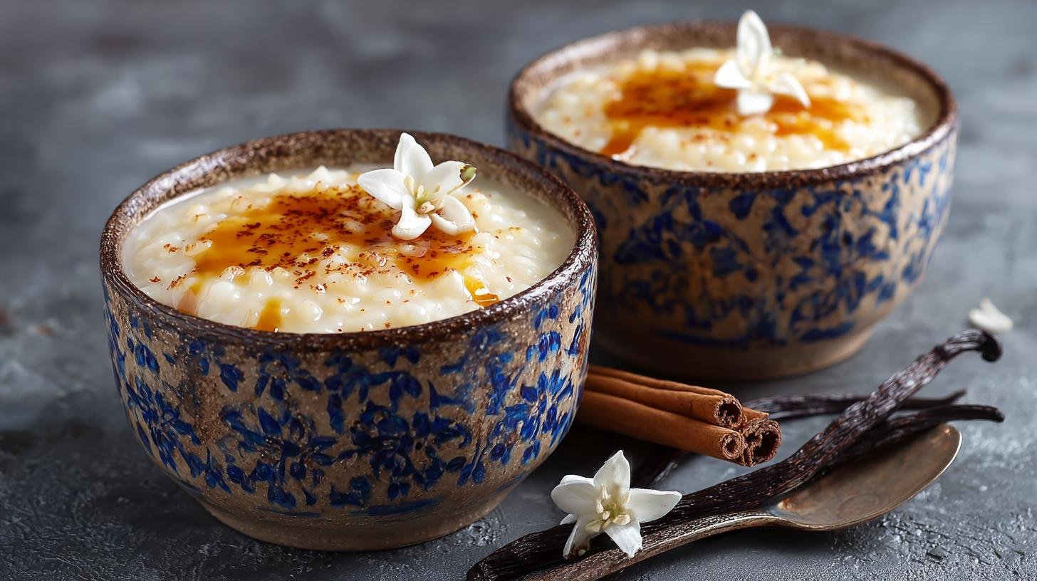 Puding z rýže s kokosovým mlékem, vanilkou a karamelem. Malé tajemství chuti