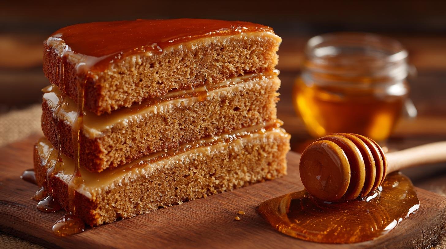 Medovníkové řezy: med, máslo a karamelová vrstva. Základní suroviny a chytré úsporné náhrady