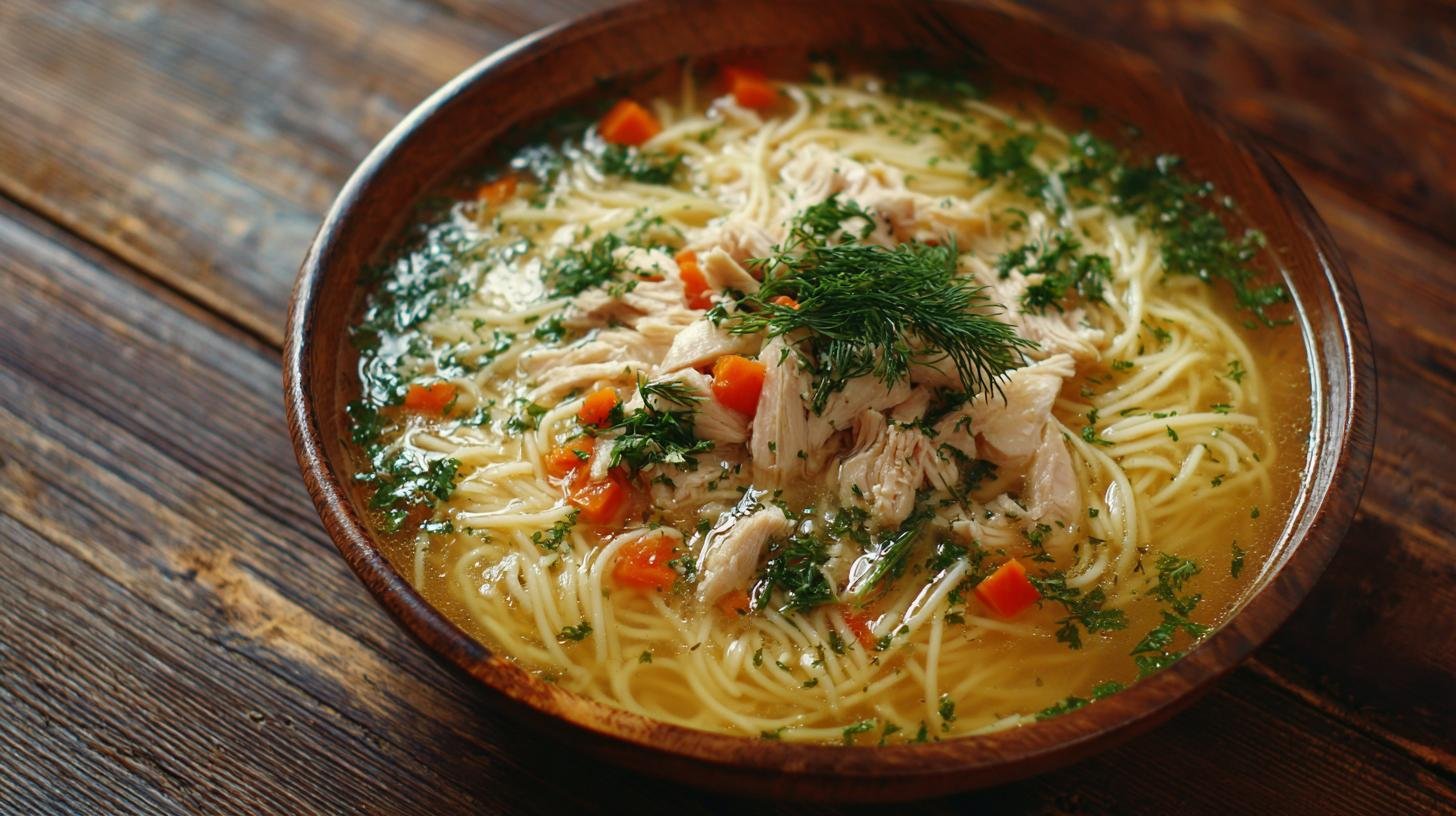 Domácí kuřecí vývar s nudlemi – jak ho uvařit bez chyby. Co potřebujete