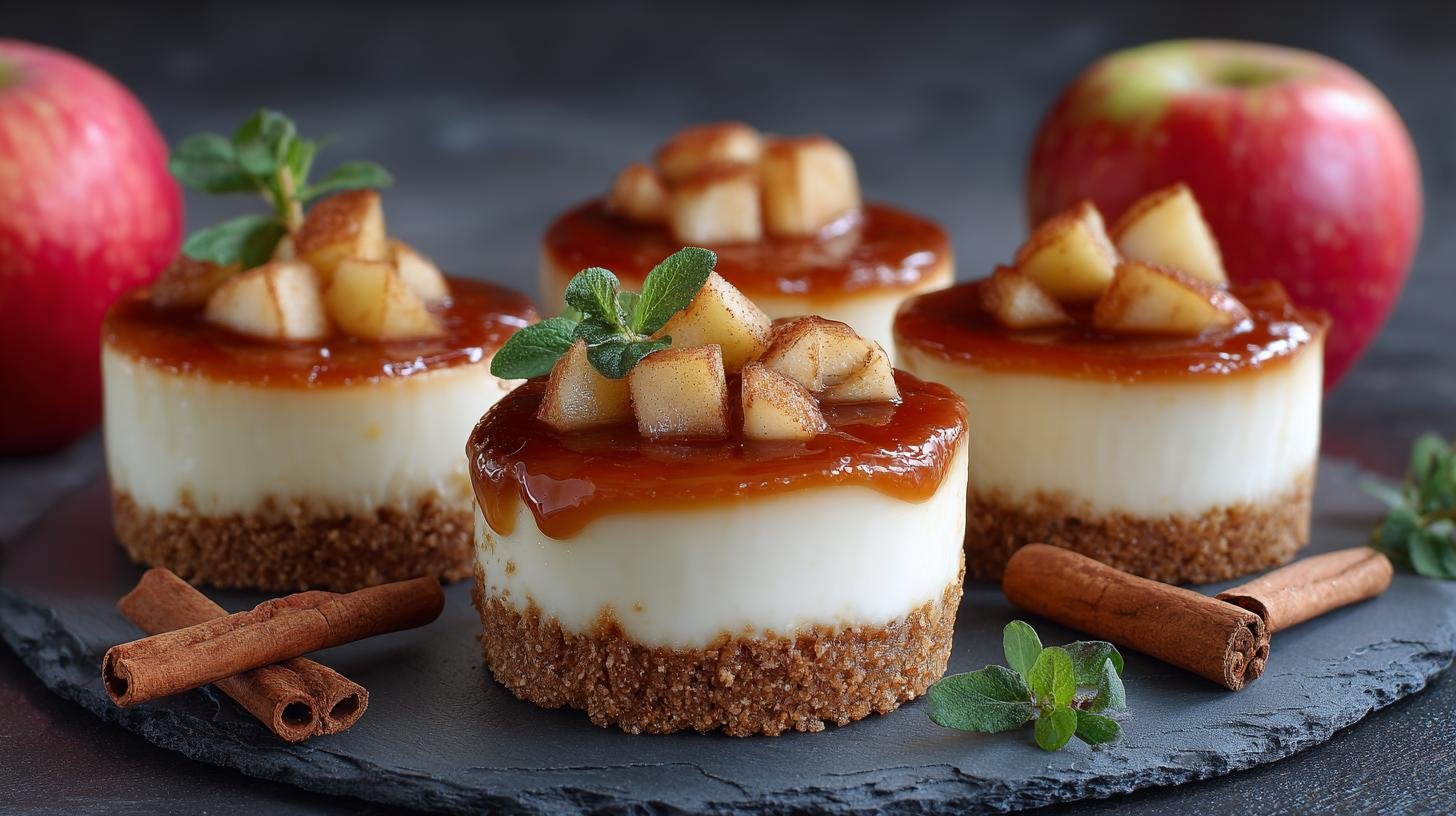 Tvarohový mini dort s jablky a skořicí bez pečení. Postup krok za krokem