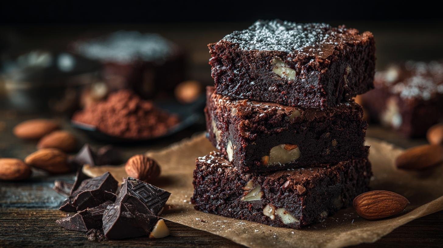 Čokoládové brownies s kakaem, ořechy a tmavou čokoládou