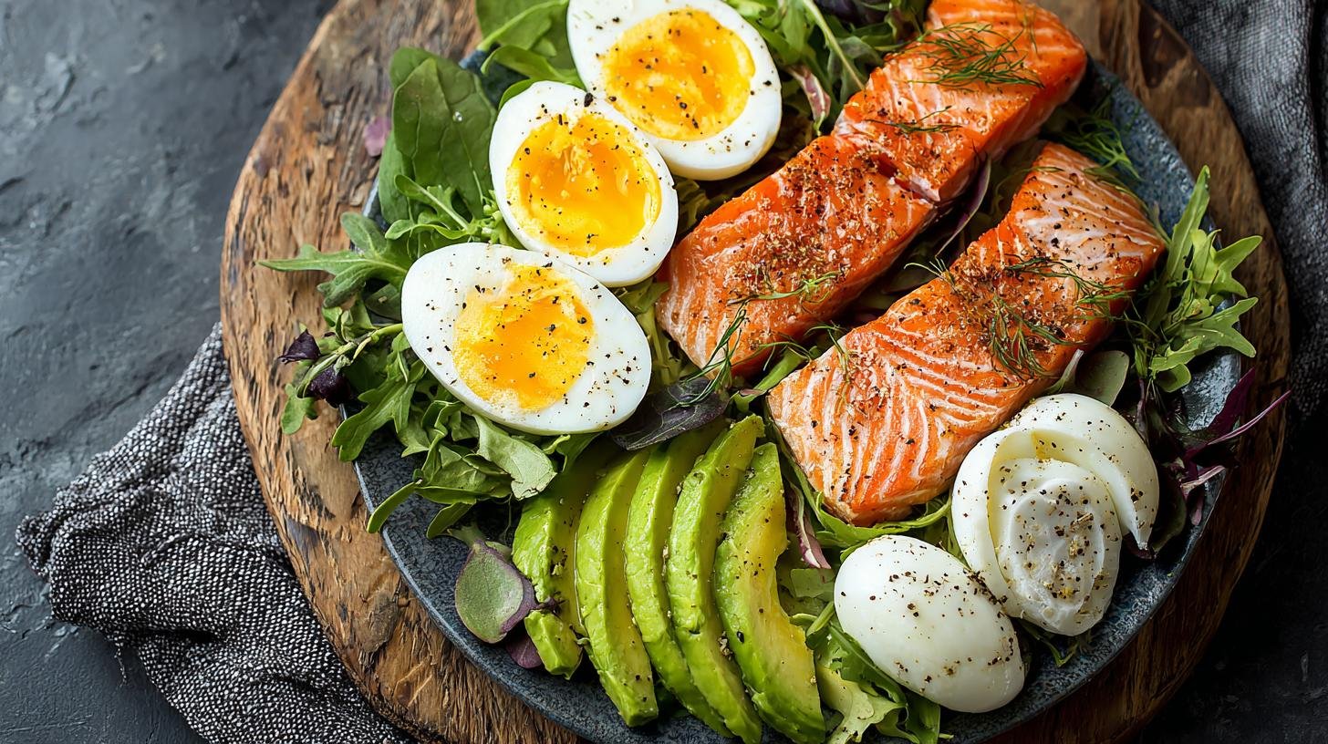 Salát s lososem, avokádem a vejcem – ideální oběd pro regeneraci. Zařazení do jídelníčku a ekonomický přínos Salát s lososem, avokádem a vejcem – ideální oběd pro regeneraci. Zařazení do jídelníčku a ekonomický přínos