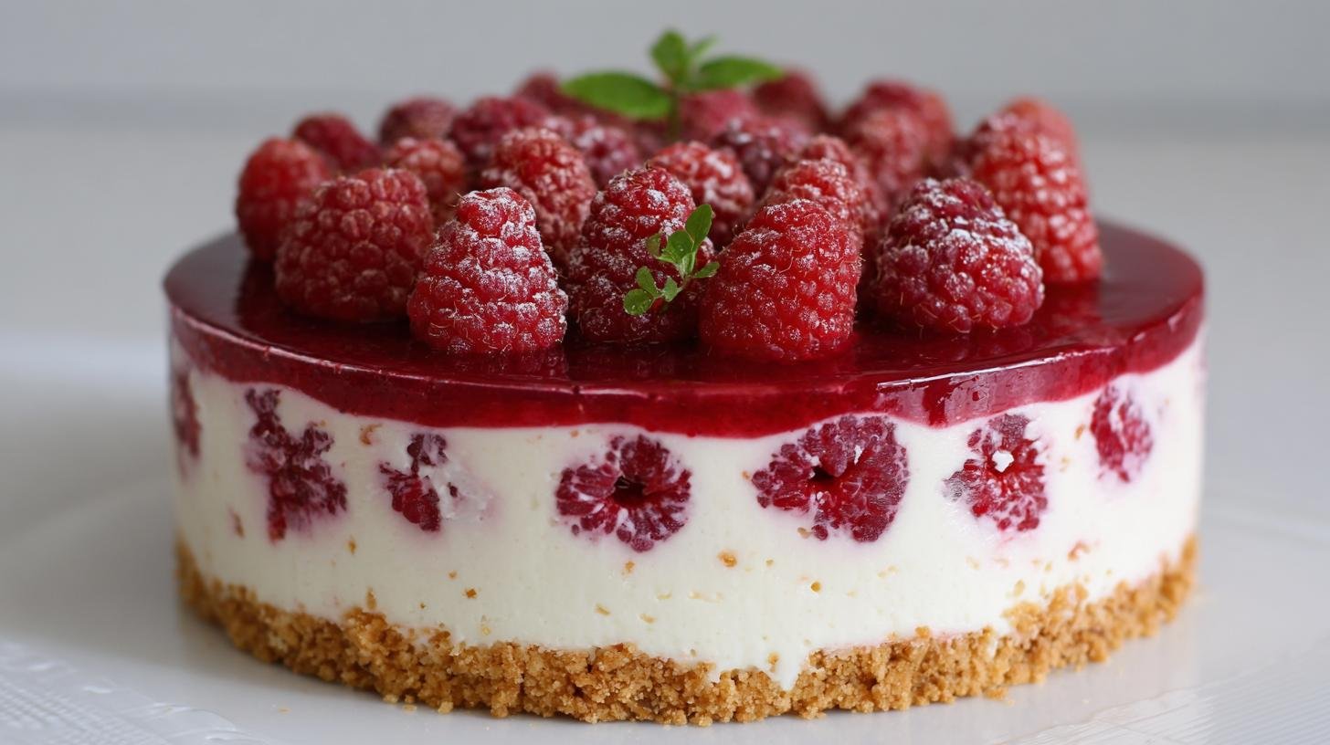 Nepečený malinový dort: maliny, tvaroh a sušenkový základ. Proč je to tak skvělé