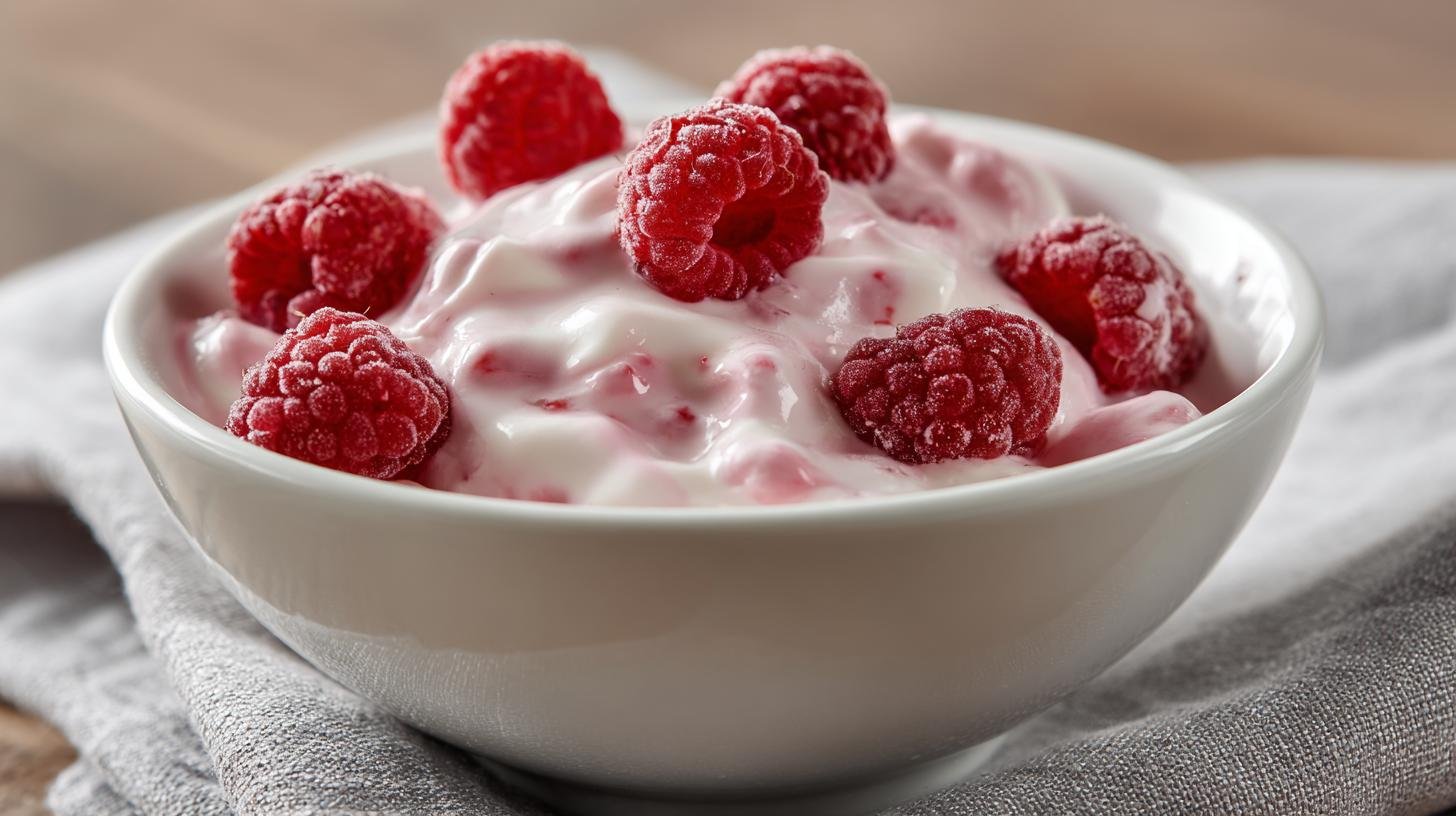 Malinová krémová mísa s mlékem a cukrem bez složitostí. Rychlý návod krok za krokem