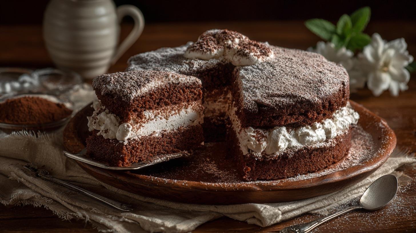 Snadný čokoládový dort s moukou, smetanou a kakaem pro každého