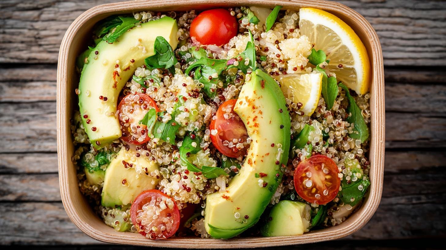 Salát z quinoy s avokádem a citronem – zdravý oběd do krabičky. Tipy pro balení, čerstvost a úsporu