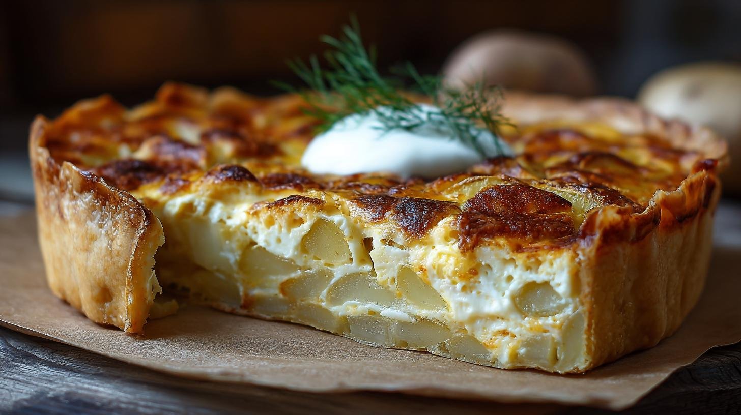 Slaný koláč s brambory, smetanou a sýrem jako jednoduchá večeře. Proč ho milovat