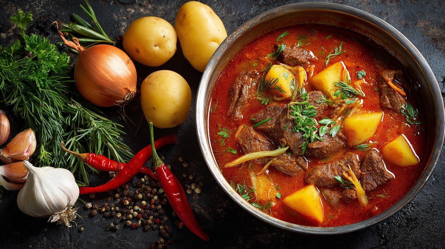 Šťavnatý guláš s cibulí a brambory s jasným postupem. Tipy šéfkuchaře