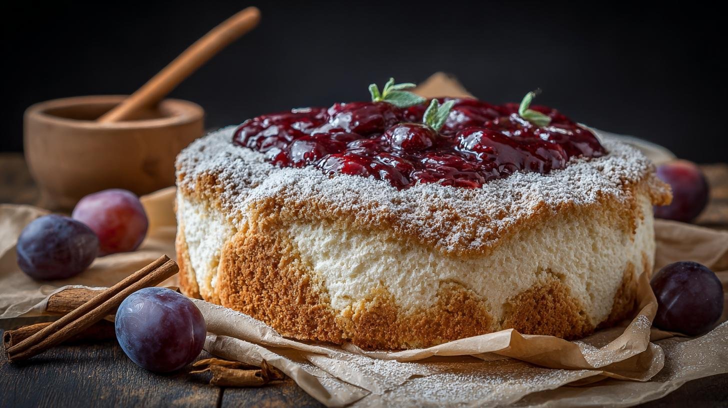 Rychlý domácí tvarohový koláč s povidly a skořicí. Co potřebujete