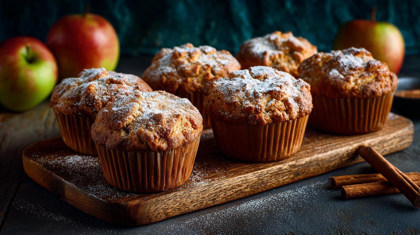 Jablečné muffiny s moukou, skořicí a tvarohem pro hřejivou chuť