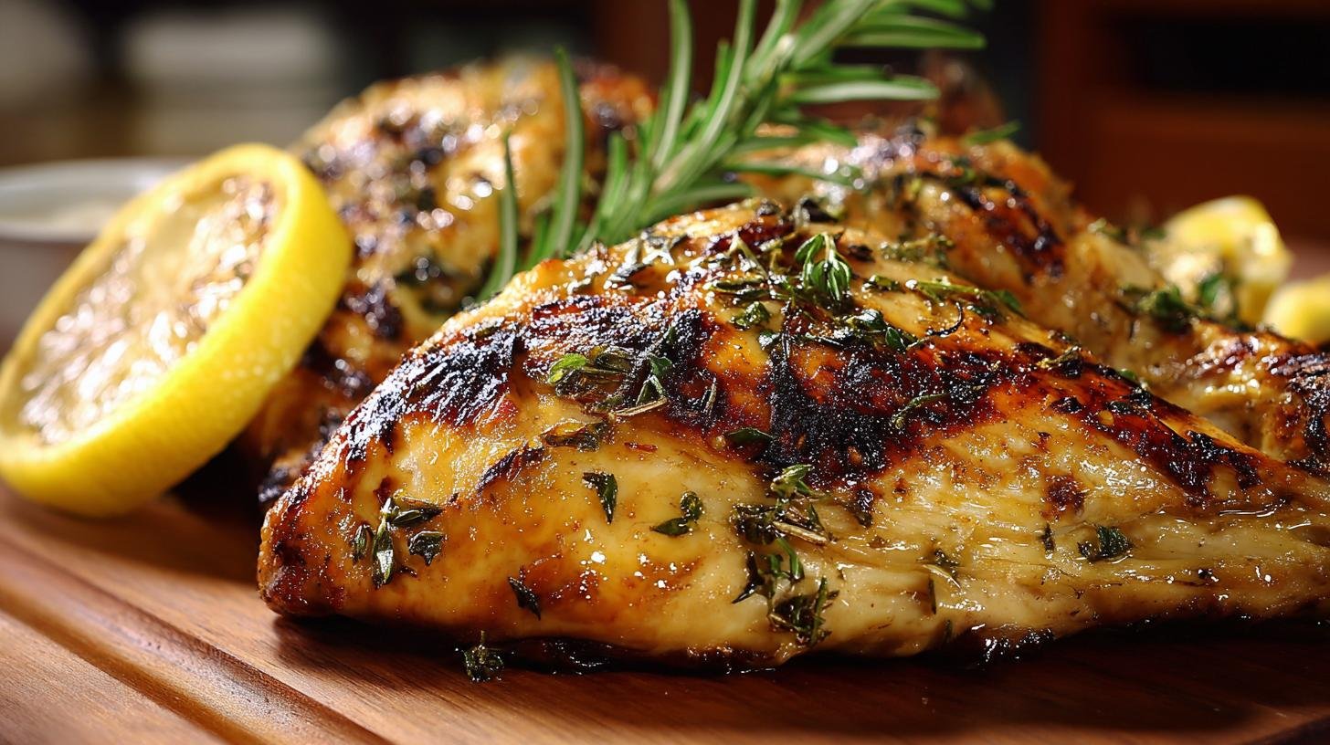 Rychlé grilované kuřecí prsa s citronem a bylinkami
