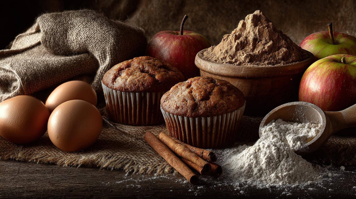 Správný způsob jak upéct muffiny s jablky, moukou a skořicí