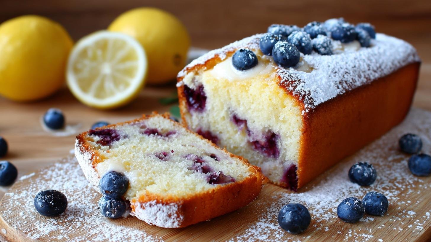 Jogurtový koláč s borůvkami, cukrem a citronem za pár minut