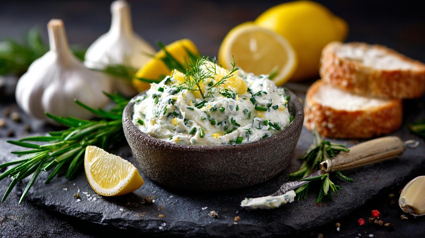 Tvarohová pomazánka s bylinkami a citronem pro lehkou svačinu