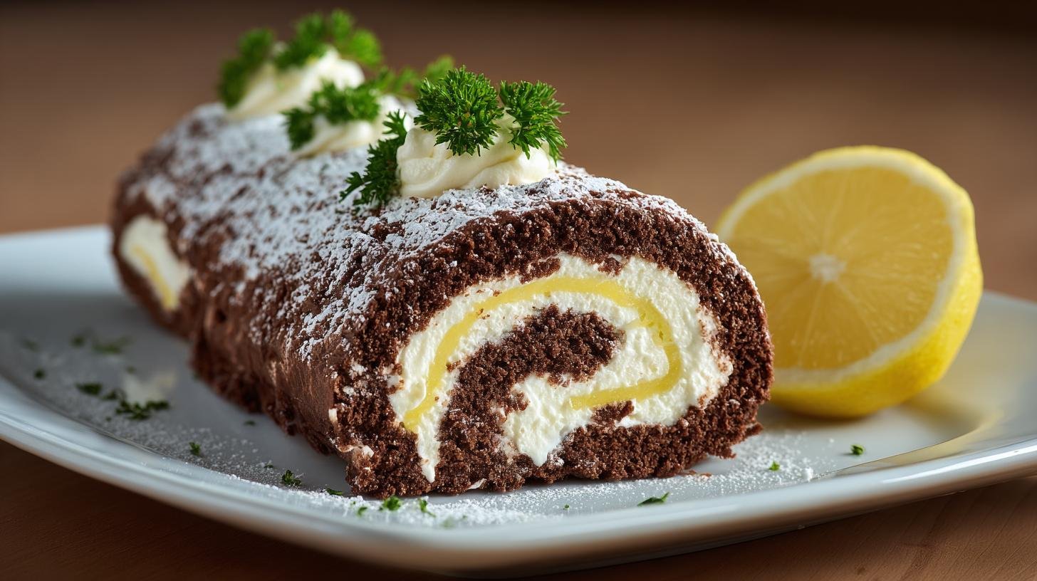 Čokoládová roláda s tvarohem a citronem jako hvězda večera 1 Čokoládová roláda s tvarohem a citronem jako hvězda večera