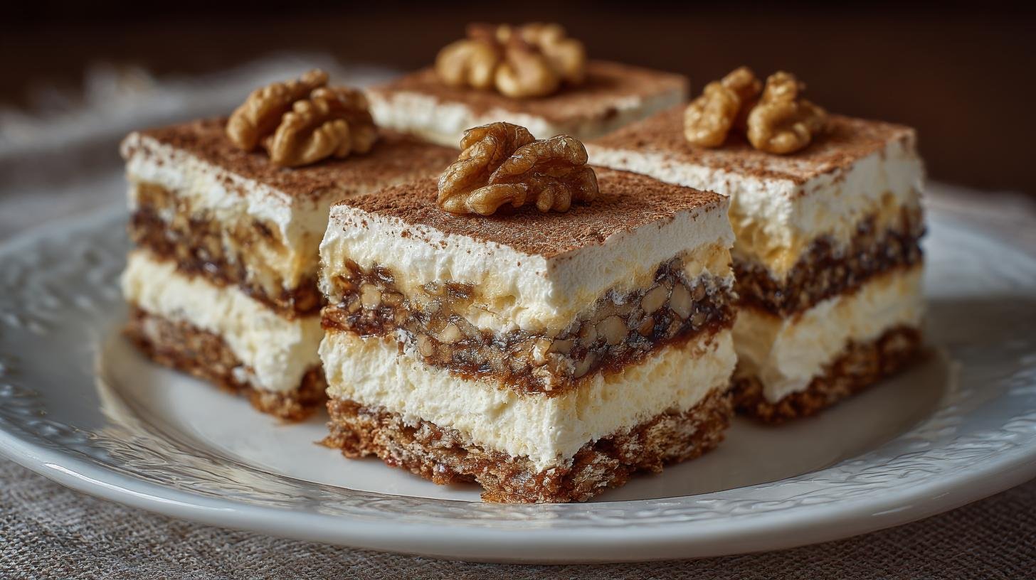 Ořechové řezy se smetanovým krémem bez mikseru. Krok za krokem — jak šlehat bez mikseru