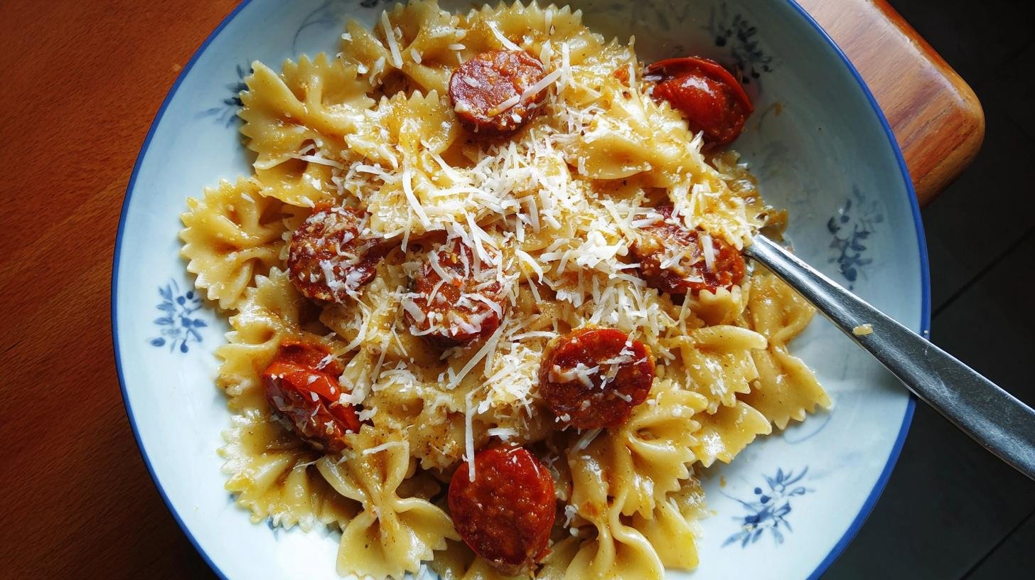 Pět ingrediencí oběd: těstoviny, chorizo a parmazán bez starostí. Rychlé tipy, variace a malá tajemství