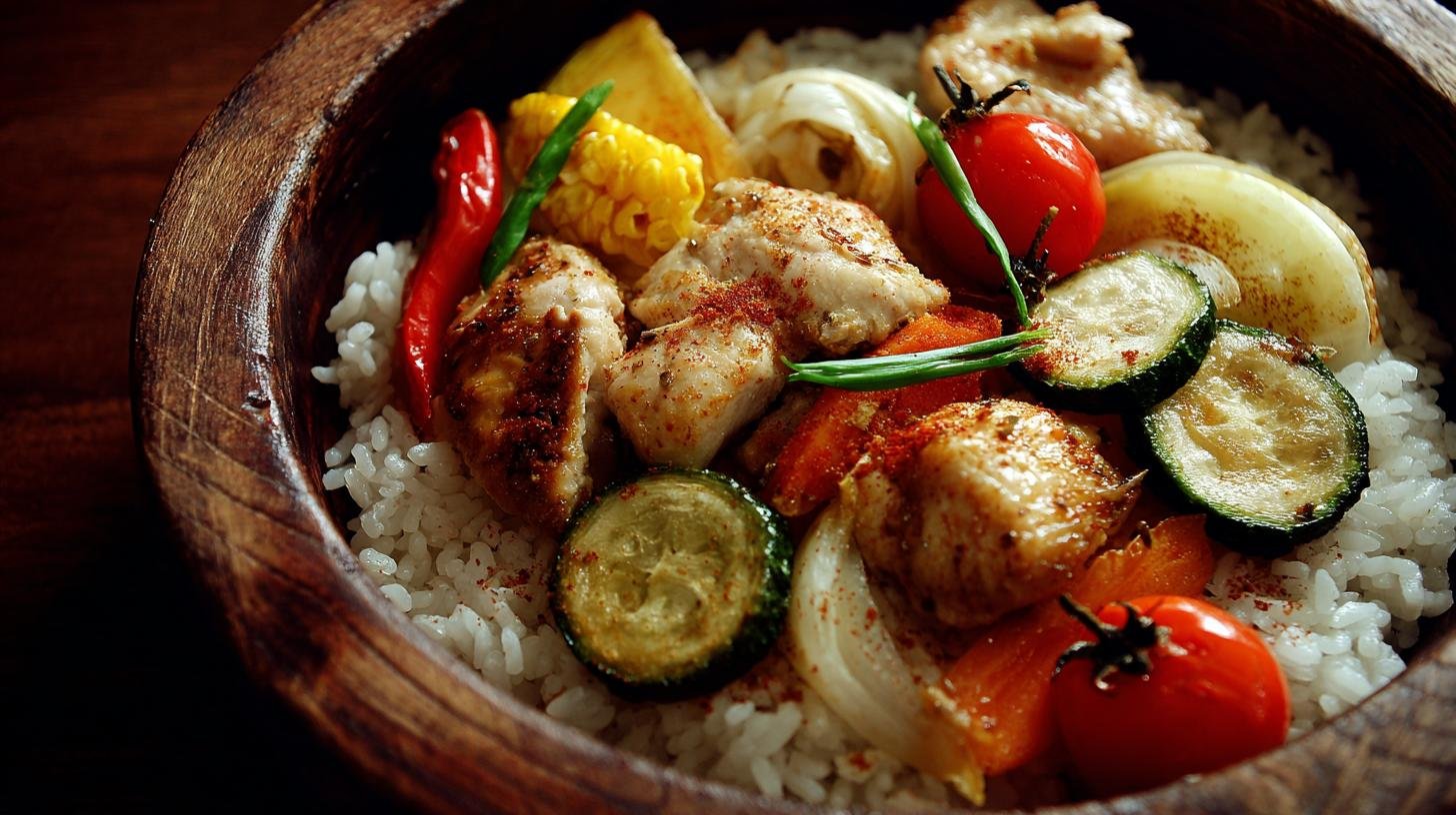 Večeře z jedné pánve: rýže, kuře a zelenina bez pečení