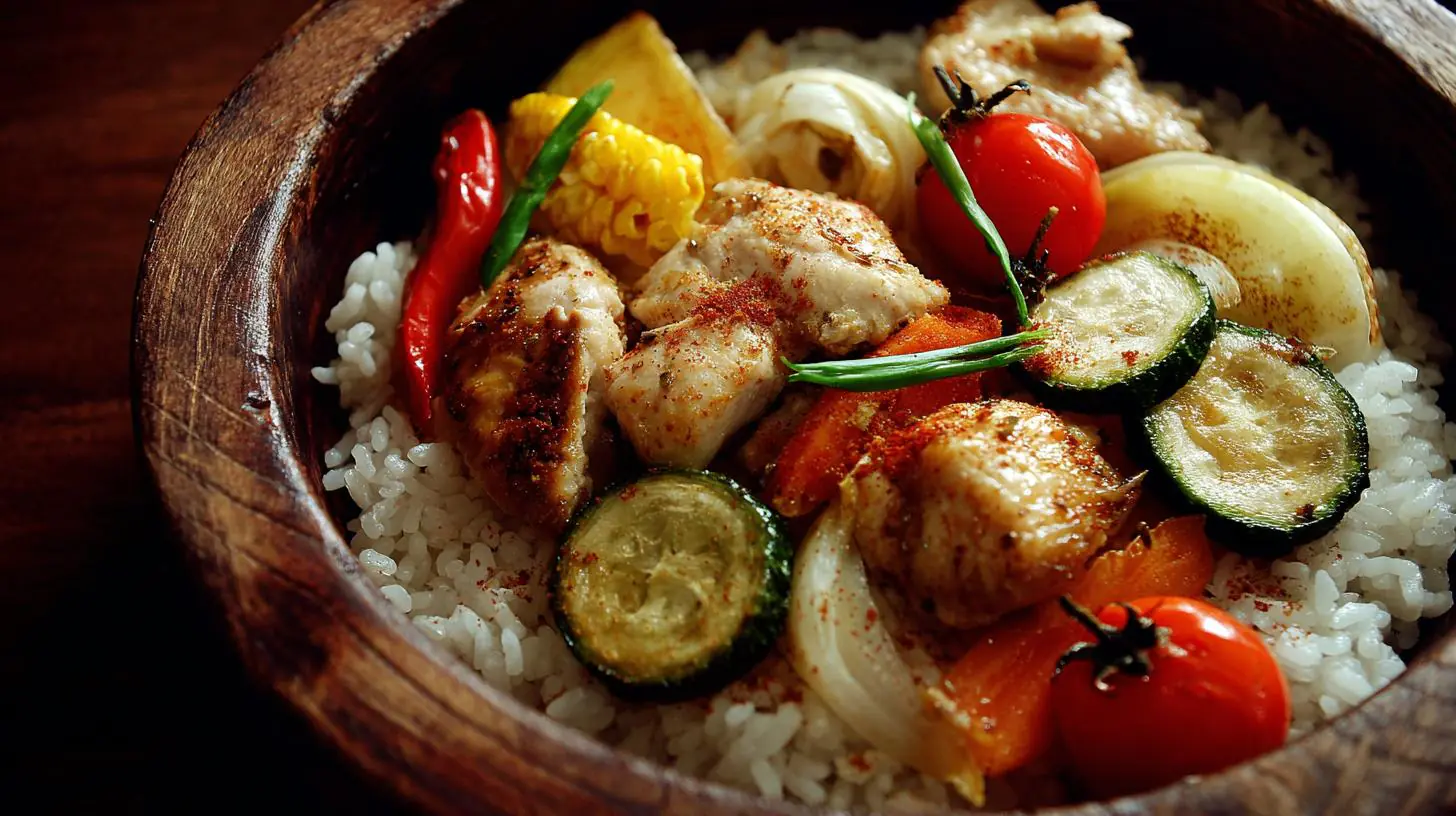 Večeře z jedné pánve: rýže, kuře a zelenina bez pečení