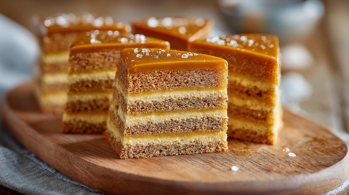 Medovníkové řezy: med, máslo a karamelová vrstva. Tajemství dokonalé karamelové vrstvy