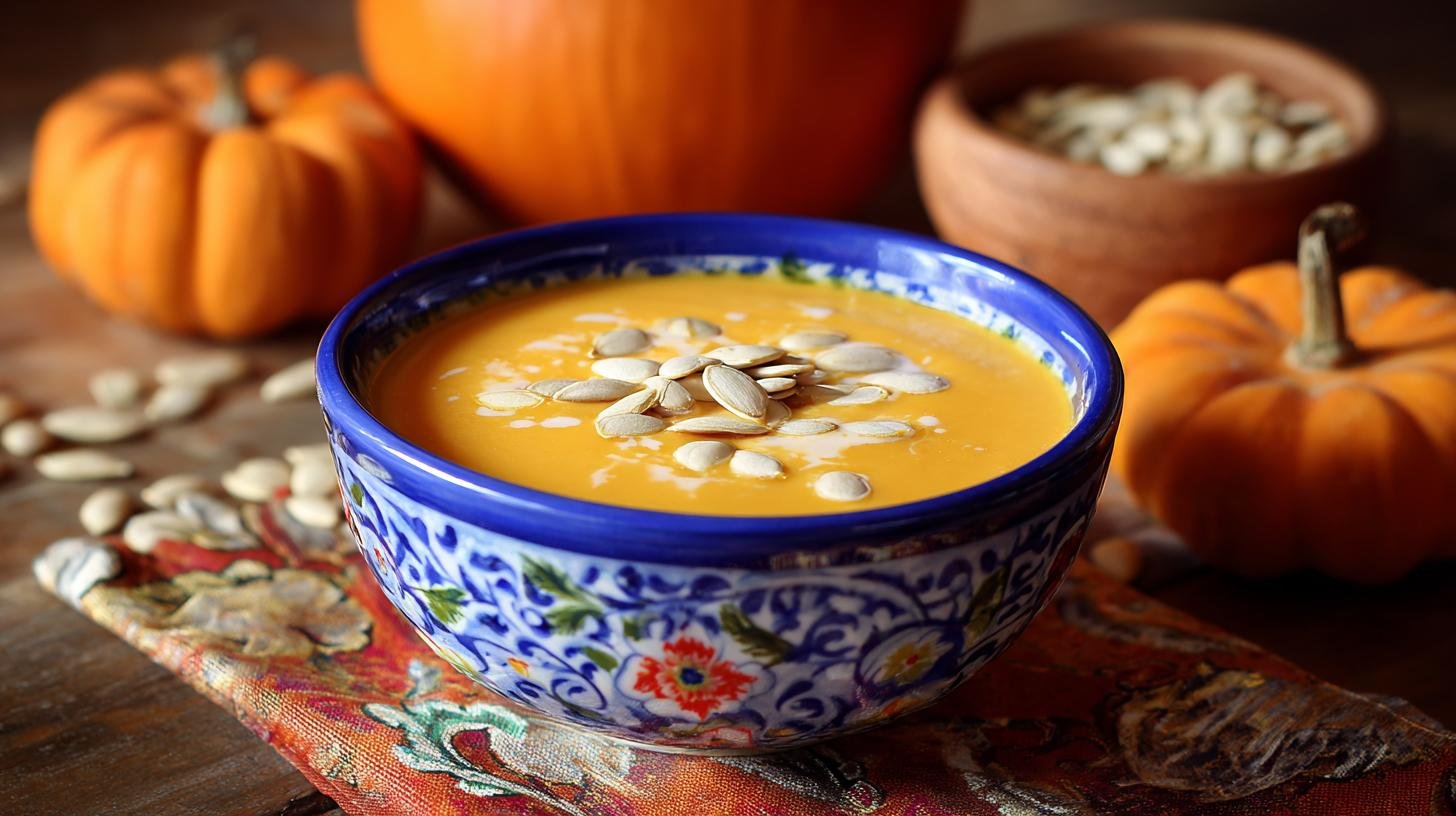 Krémová dýňová polévka s kokosovým mlékem – zdraví v oranžové barvě