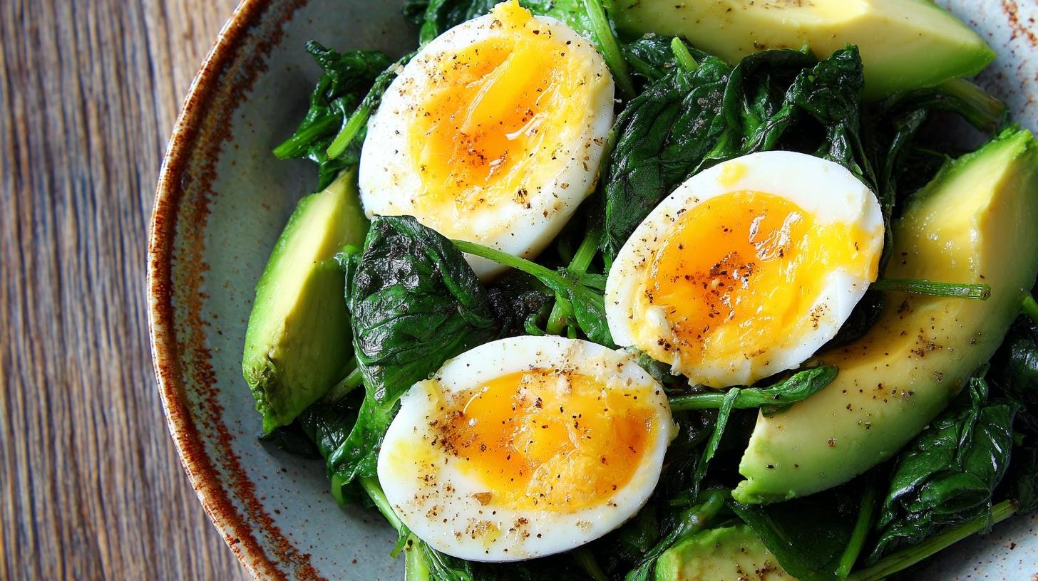 Špenát, vejce a avokádo: jednoduché jídlo pro energii. Tipy, variace a úspora času