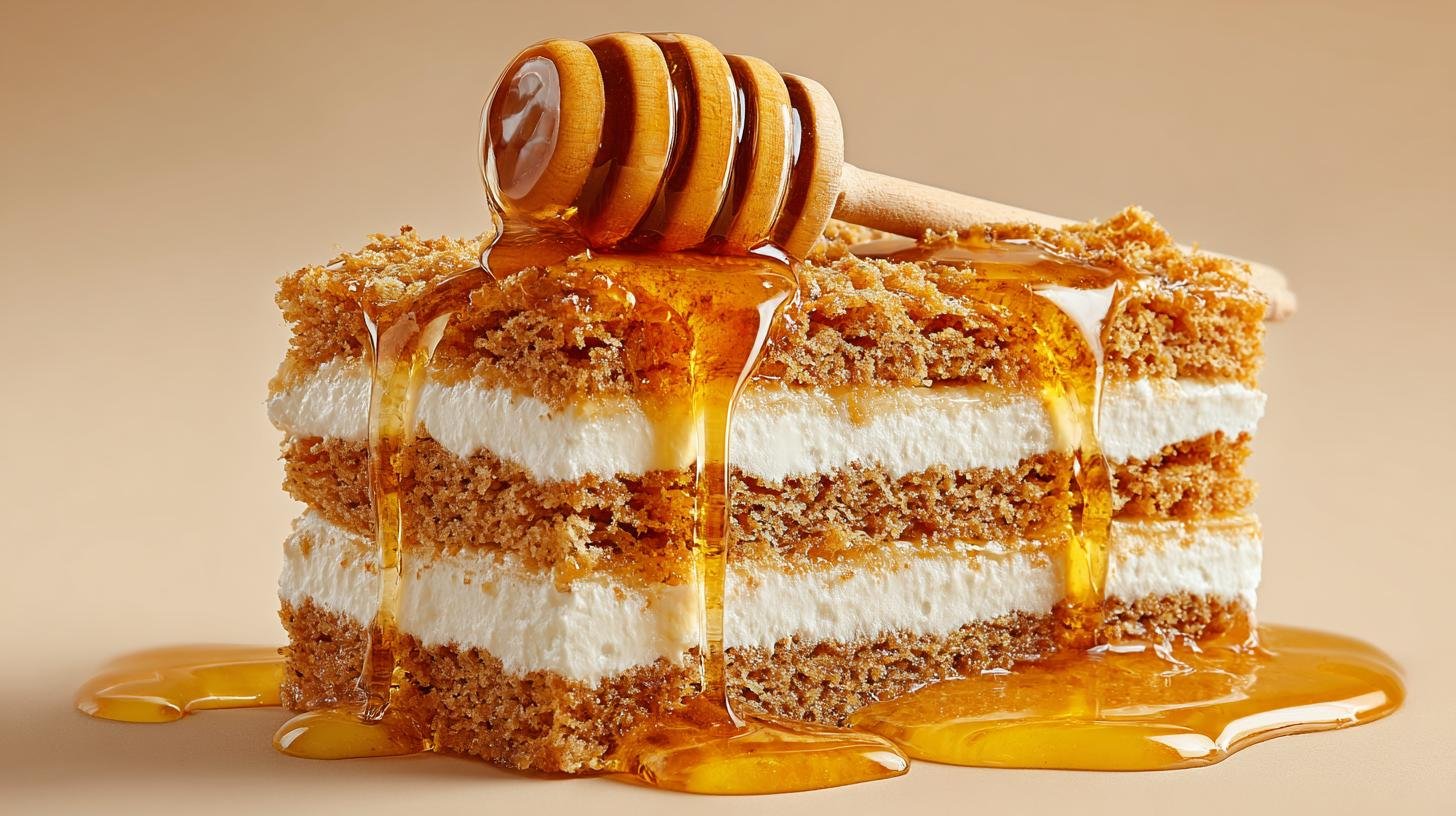 Medovníkové řezy: med, máslo a karamelová vrstva