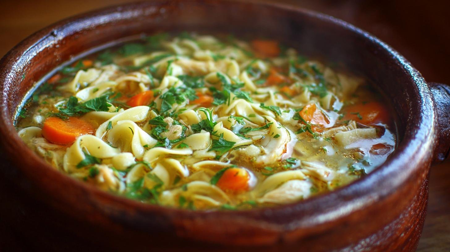 Domácí kuřecí vývar s nudlemi – jak ho uvařit bez chyby