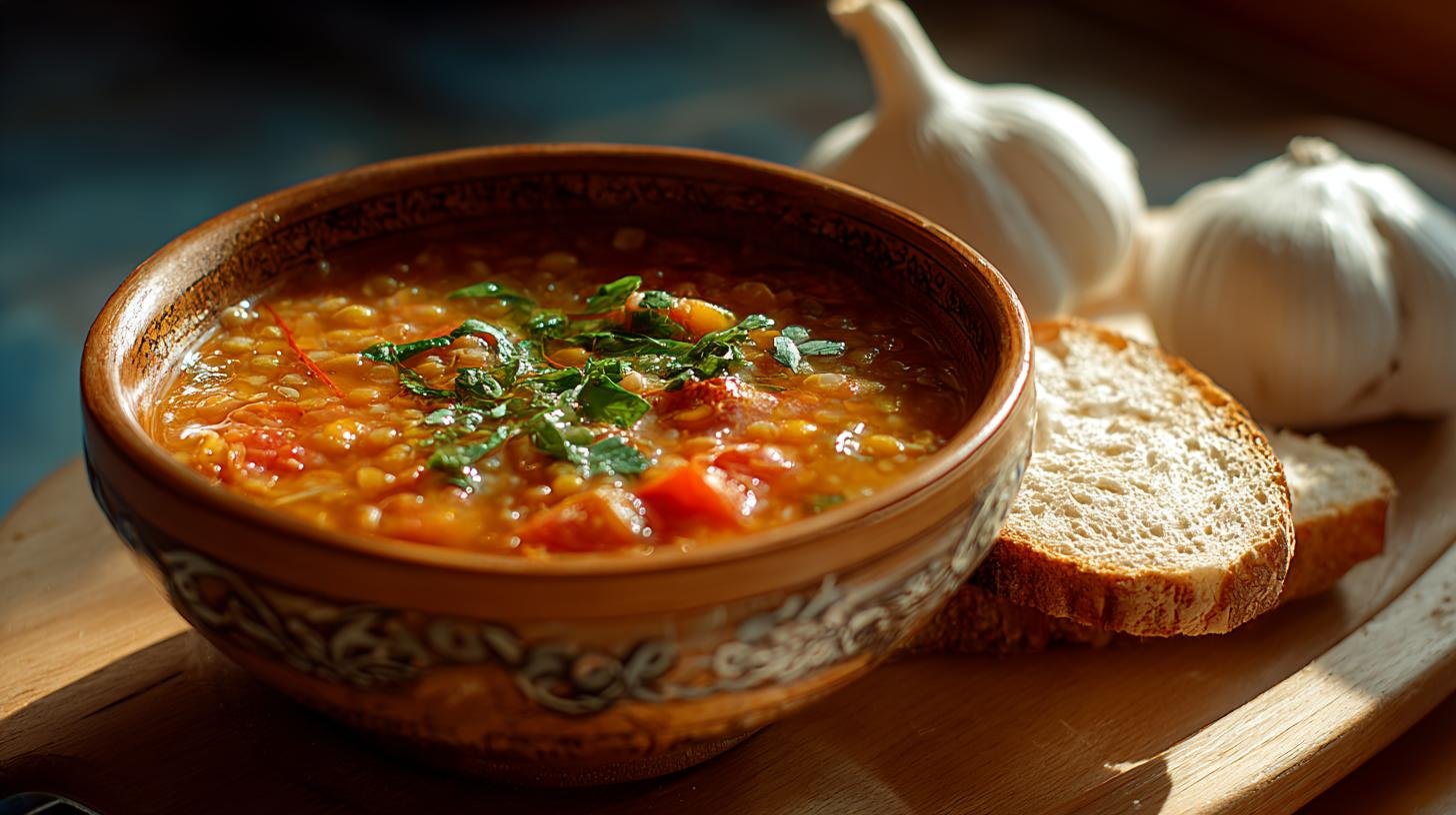 Čočková polévka s rajčaty a česnekem za 15 minut na stole