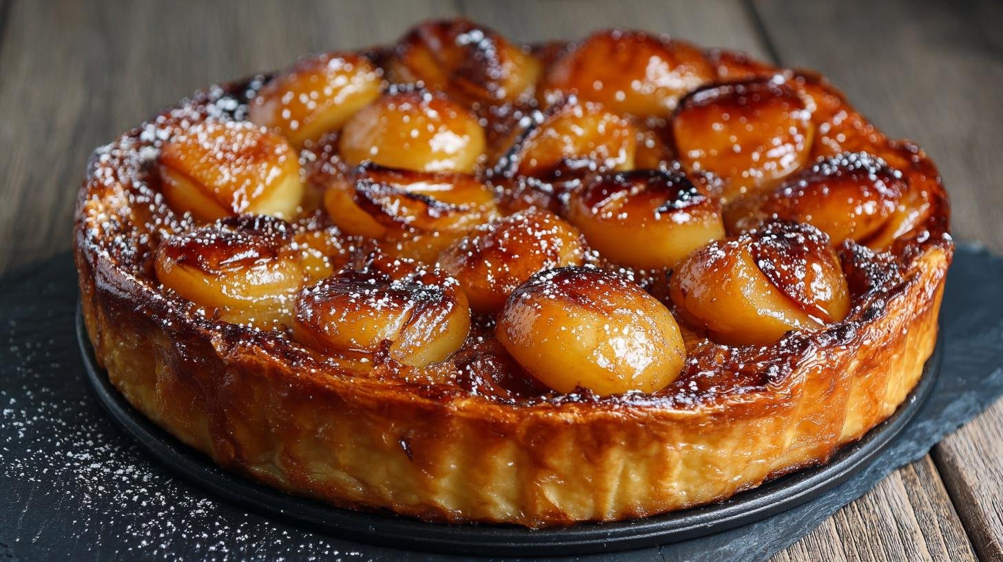Karamelové tarte tatin s jablky, cukrem a listovým těstem. Krok za krokem: trik pro perfektní karamel