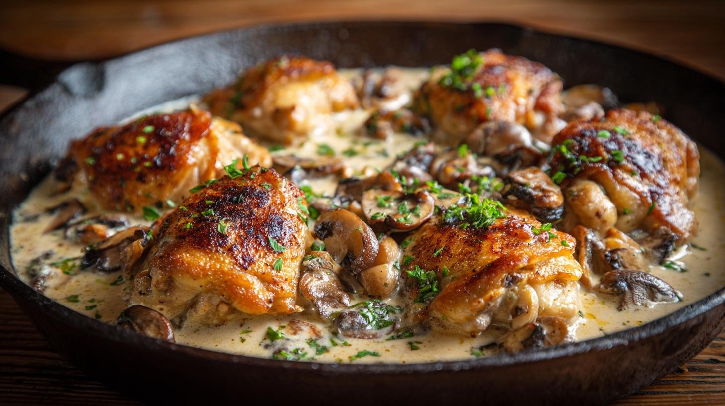 Kuřecí stehýnka na smetaně a žampionech – snadno a elegantně 9 Kuřecí stehýnka na smetaně a žampionech – snadno a elegantně