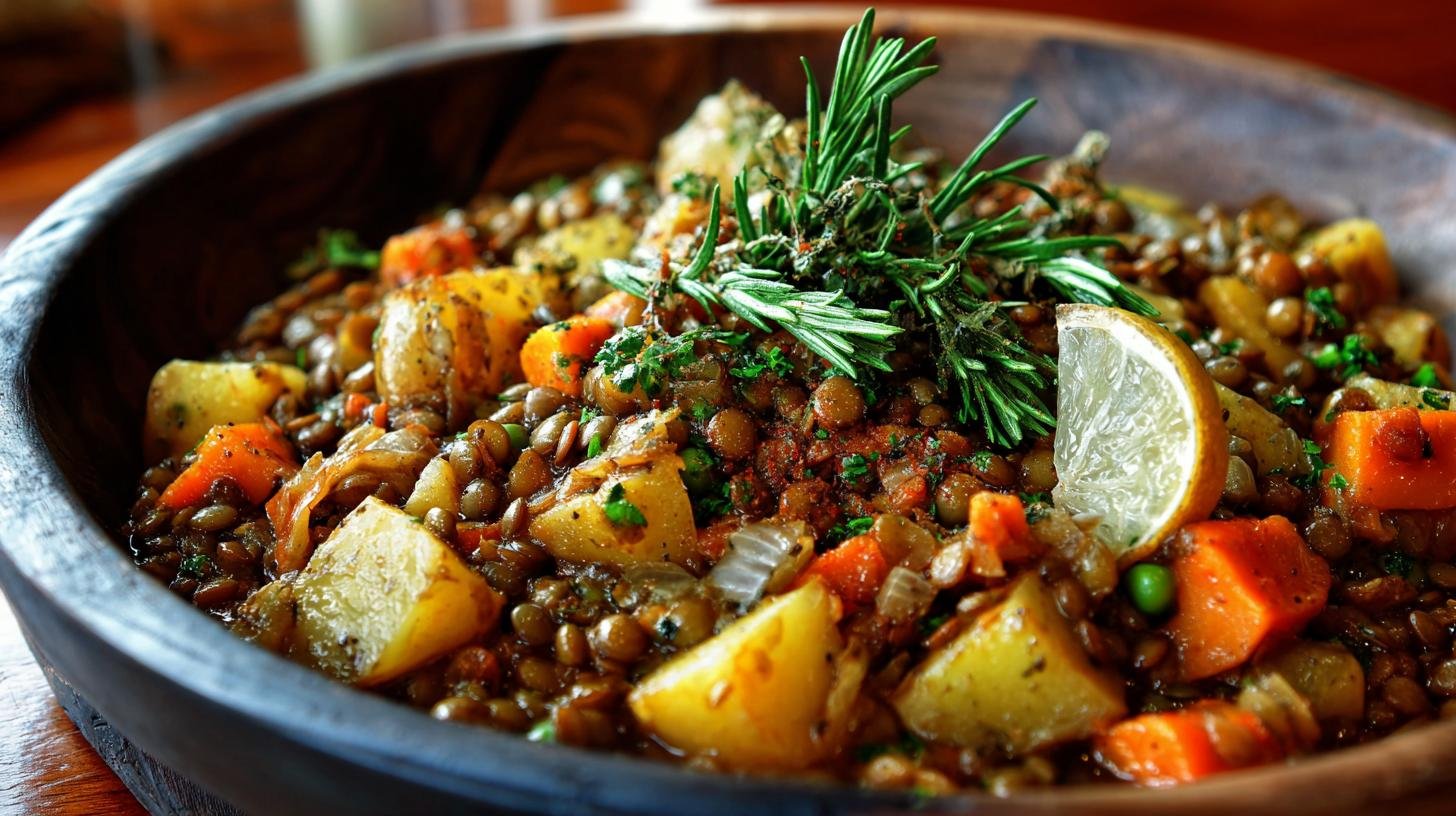 Hřejivá čočka na kyselo s cibulí a bramborami bez zbytečné práce