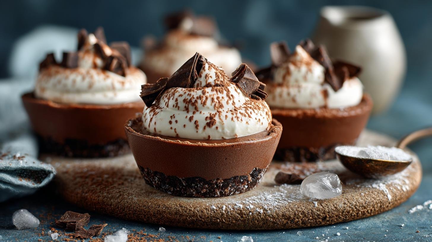 Snadné čokoládové poháry se smetanou, kakaem a tvarohem