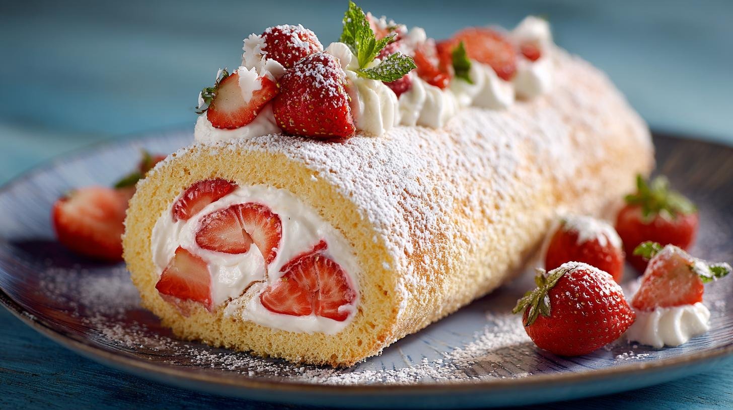 Piškotová roláda s jahodami – tajemství lehkého těsta