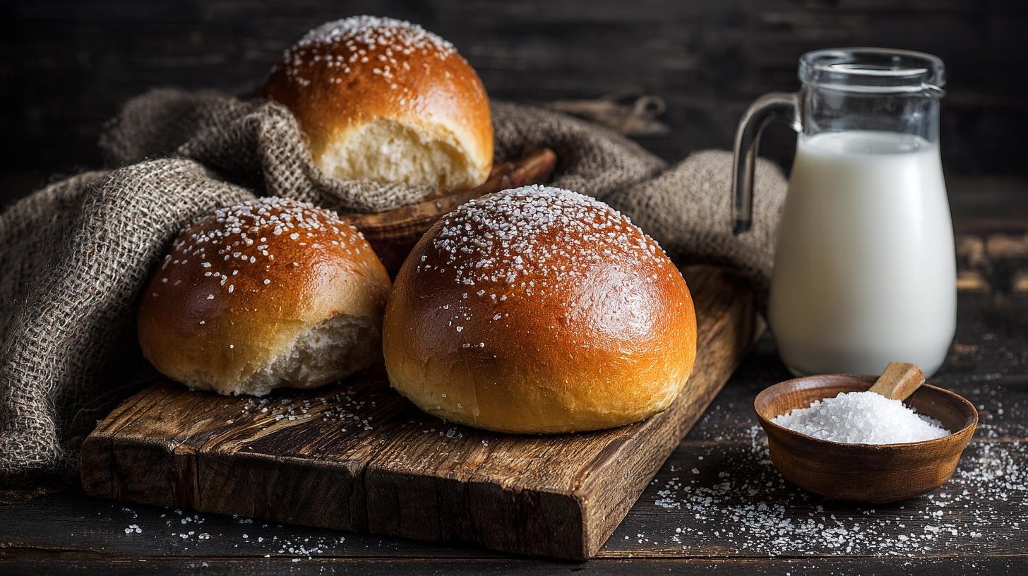 Obilné bulky s mlékem a solí, které nepotřebují kynout